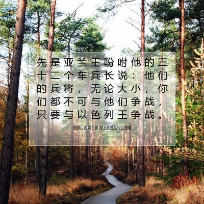 Picture 07 - 列 王 记 上 22:31 CUVS - 先 是 亚 兰 王 吩 咐 他 的 三 十 二 - Bible Verse Picture