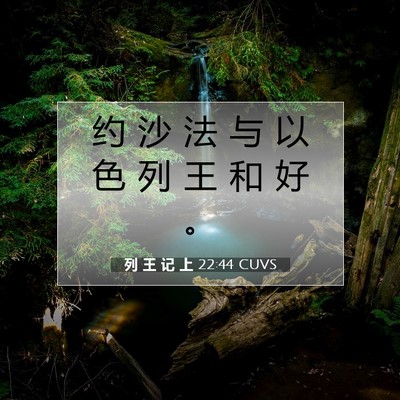 Picture 07 - 列 王 记 上 22:44 CUVS - 约 沙 法 与 以 色 列 王 和 好 - Bible Verse Picture