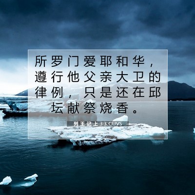 Picture 07 - 列 王 记 上 3:3 CUVS - 所 罗 门 爱 耶 和 华 ， 遵 行 他 父 - Bible Verse Picture