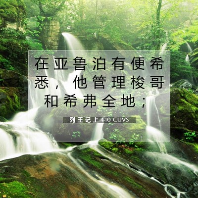 Picture 07 - 列 王 记 上 4:10 CUVS - 在 亚 鲁 泊 有 便 希 悉 ， 他 管 理 - Bible Verse Picture
