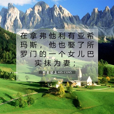 Picture 07 - 列 王 记 上 4:15 CUVS - 在 拿 弗 他 利 有 亚 希 玛 斯 ， 他 - Bible Verse Picture