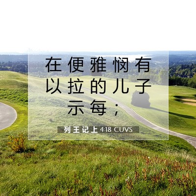 Picture 07 - 列 王 记 上 4:18 CUVS - 在 便 雅 悯 有 以 拉 的 儿 子 示 每 - Bible Verse Picture