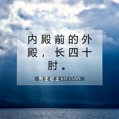 Picture 07 - 列 王 记 上 6:17 CUVS - 内 殿 前 的 外 殿 ， 长 四 十 肘 - Bible Verse Picture
