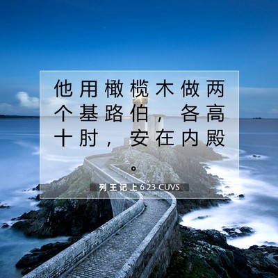 Picture 07 - 列 王 记 上 6:23 CUVS - 他 用 橄 榄 木 做 两 个 基 路 伯 ， - Bible Verse Picture