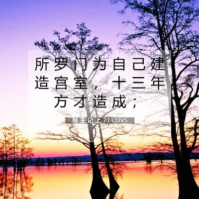 Picture 07 - 列 王 记 上 7:1 CUVS - 所 罗 门 为 自 己 建 造 宫 室 ， 十 - Bible Verse Picture