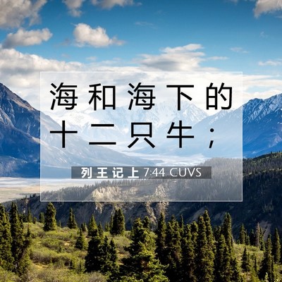 Picture 07 - 列 王 记 上 7:44 CUVS - 海 和 海 下 的 十 二 只 牛 - Bible Verse Picture