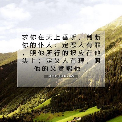 Picture 07 - 列 王 记 上 8:32 CUVS - 求 你 在 天 上 垂 听 ， 判 断 你 的 - Bible Verse Picture
