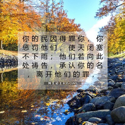 Picture 07 - 列 王 记 上 8:35 CUVS - 你 的 民 因 得 罪 你 ， 你 惩 罚 他 - Bible Verse Picture