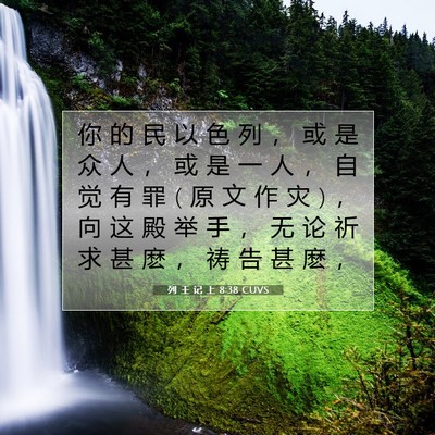 Picture 07 - 列 王 记 上 8:38 CUVS - 你 的 民 以 色 列 ， 或 是 众 人 ， - Bible Verse Picture