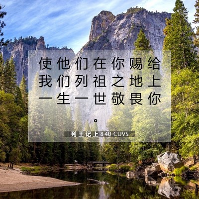 Picture 07 - 列 王 记 上 8:40 CUVS - 使 他 们 在 你 赐 给 我 们 列 祖 之 - Bible Verse Picture