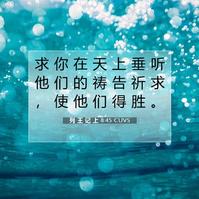 Picture 07 - 列 王 记 上 8:45 CUVS - 求 你 在 天 上 垂 听 他 们 的 祷 告 - Bible Verse Picture