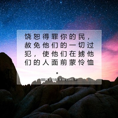 Picture 07 - 列 王 记 上 8:50 CUVS - 饶 恕 得 罪 你 的 民 ， 赦 免 他 们 - Bible Verse Picture
