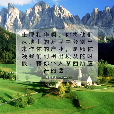 Picture 07 - 列 王 记 上 8:53 CUVS - 主 耶 和 华 啊 ， 你 将 他 们 从 地 - Bible Verse Picture