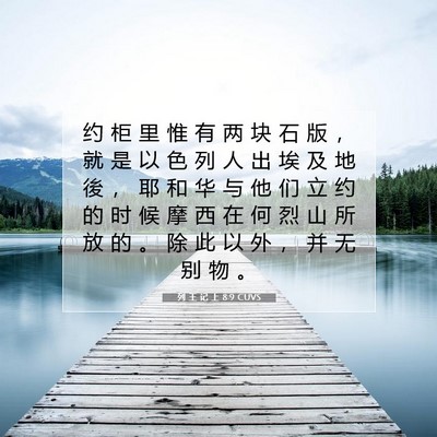 Picture 07 - 列 王 记 上 8:9 CUVS - 约 柜 里 惟 有 两 块 石 版 ， 就 是 - Bible Verse Picture