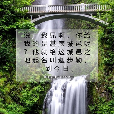 Picture 07 - 列 王 记 上 9:13 CUVS - 说 ： 我 兄 啊 ， 你 给 我 的 是 甚 - Bible Verse Picture