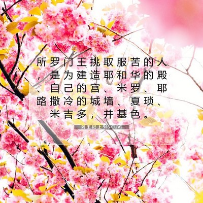Picture 07 - 列 王 记 上 9:15 CUVS - 所 罗 门 王 挑 取 服 苦 的 人 ， 是 - Bible Verse Picture