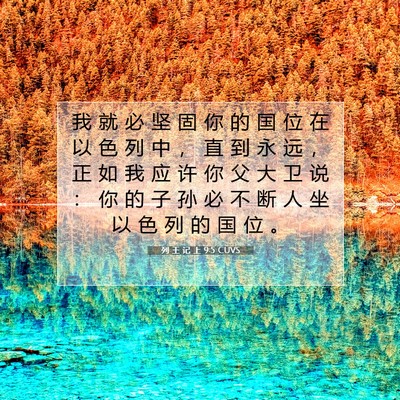 Picture 07 - 列 王 记 上 9:5 CUVS - 我 就 必 坚 固 你 的 国 位 在 以 色 - Bible Verse Picture