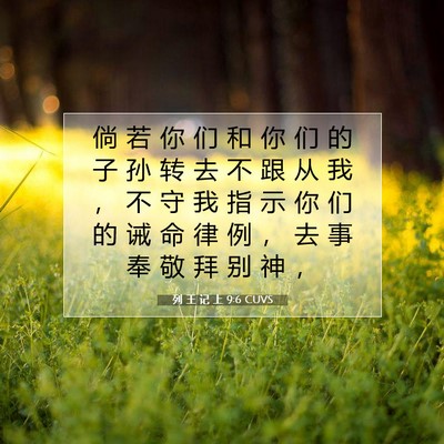 Picture 07 - 列 王 记 上 9:6 CUVS - 倘 若 你 们 和 你 们 的 子 孙 转 去 - Bible Verse Picture