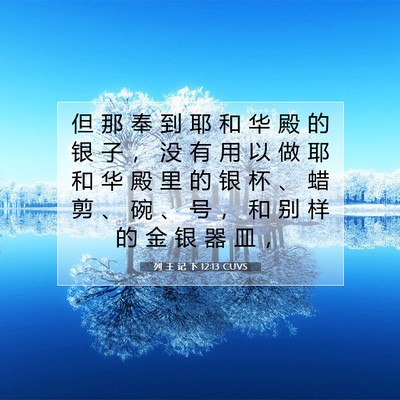 Picture 07 - 列 王 记 下 12:13 CUVS - 但 那 奉 到 耶 和 华 殿 的 银 子 ， - Bible Verse Picture