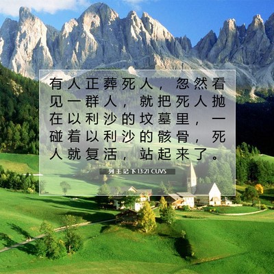 Picture 07 - 列 王 记 下 13:21 CUVS - 有 人 正 葬 死 人 ， 忽 然 看 见 一 - Bible Verse Picture