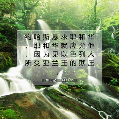 Picture 07 - 列 王 记 下 13:4 CUVS - 约 哈 斯 恳 求 耶 和 华 ， 耶 和 华 - Bible Verse Picture
