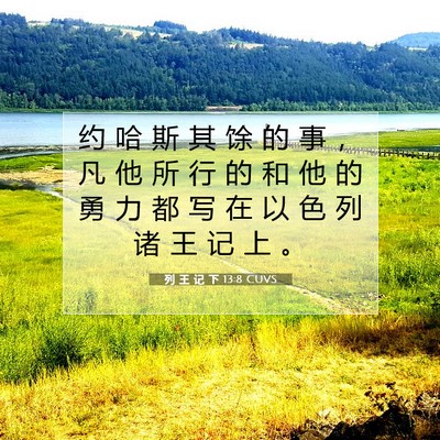 Picture 07 - 列 王 记 下 13:8 CUVS - 约 哈 斯 其 馀 的 事 ， 凡 他 所 行 - Bible Verse Picture