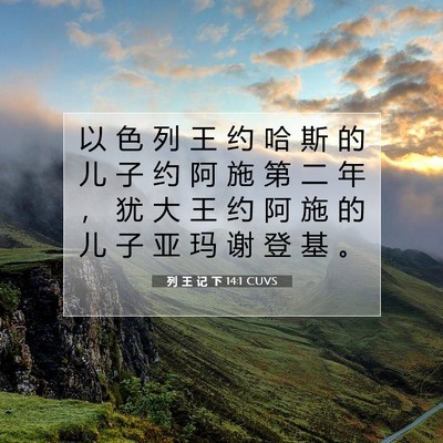 Picture 07 - 列 王 记 下 14:1 CUVS - 以 色 列 王 约 哈 斯 的 儿 子 约 阿 - Bible Verse Picture