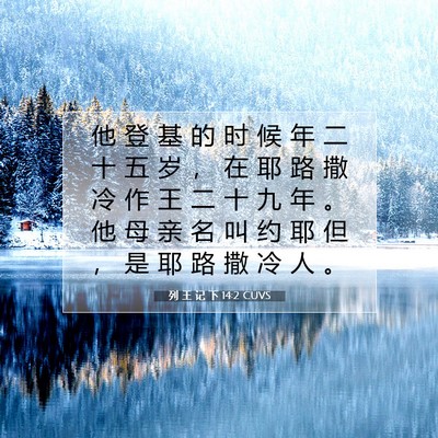 Picture 07 - 列 王 记 下 14:2 CUVS - 他 登 基 的 时 候 年 二 十 五 岁 ， - Bible Verse Picture