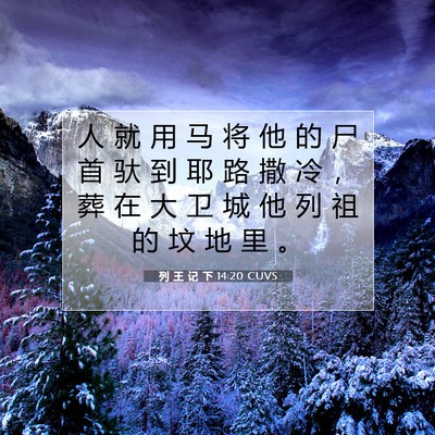 Picture 07 - 列 王 记 下 14:20 CUVS - 人 就 用 马 将 他 的 尸 首 驮 到 耶 - Bible Verse Picture