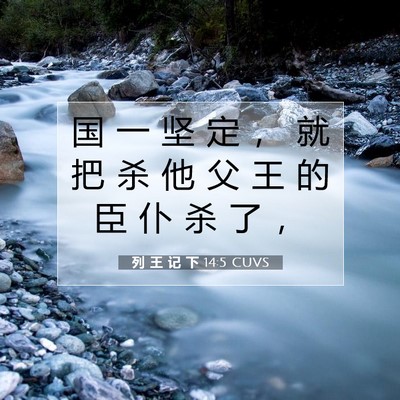 Picture 07 - 列 王 记 下 14:5 CUVS - 国 一 坚 定 ， 就 把 杀 他 父 王 的 - Bible Verse Picture
