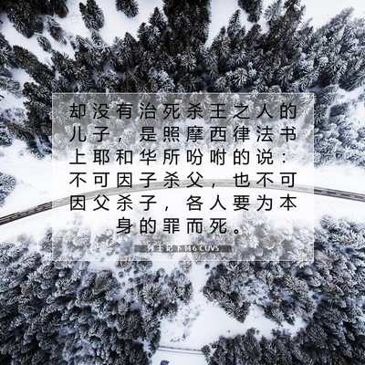 Picture 07 - 列 王 记 下 14:6 CUVS - 却 没 有 治 死 杀 王 之 人 的 儿 子 - Bible Verse Picture
