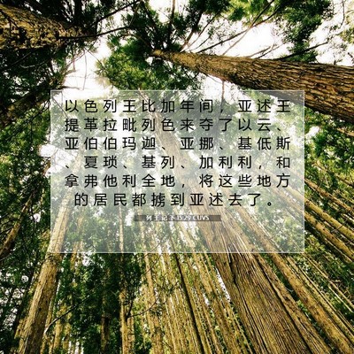 Picture 07 - 列 王 记 下 15:29 CUVS - 以 色 列 王 比 加 年 间 ， 亚 述 王 - Bible Verse Picture