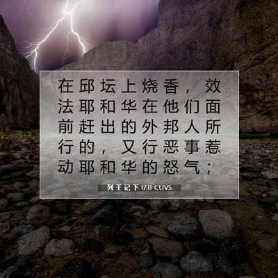 Picture 07 - 列 王 记 下 17:11 CUVS - 在 邱 坛 上 烧 香 ， 效 法 耶 和 华 - Bible Verse Picture