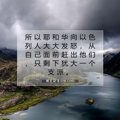 Picture 07 - 列 王 记 下 17:18 CUVS - 所 以 耶 和 华 向 以 色 列 人 大 大 - Bible Verse Picture