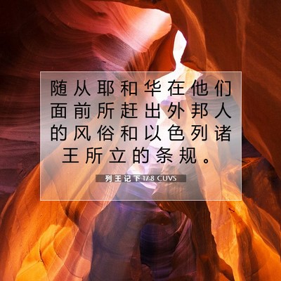 Picture 07 - 列 王 记 下 17:8 CUVS - 随 从 耶 和 华 在 他 们 面 前 所 赶 - Bible Verse Picture