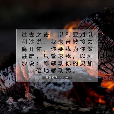Picture 07 - 列 王 记 下 2:9 CUVS - 过 去 之 後 ， 以 利 亚 对 以 利 沙 - Bible Verse Picture