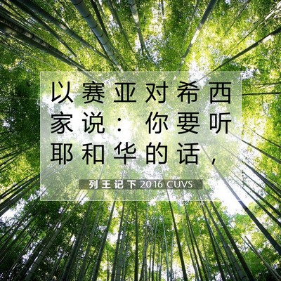 Picture 07 - 列 王 记 下 20:16 CUVS - 以 赛 亚 对 希 西 家 说 ： 你 要 听 - Bible Verse Picture