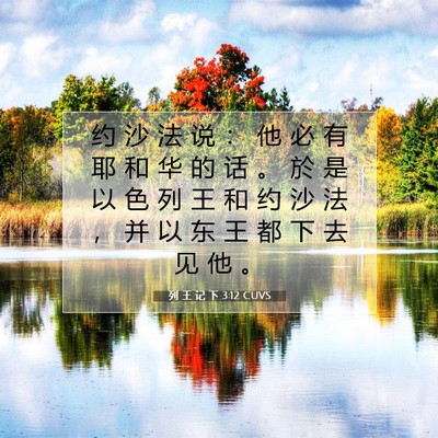 Picture 07 - 列 王 记 下 3:12 CUVS - 约 沙 法 说 ： 他 必 有 耶 和 华 的 - Bible Verse Picture
