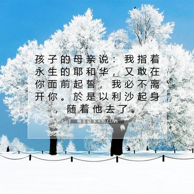 Picture 07 - 列 王 记 下 4:30 CUVS - 孩 子 的 母 亲 说 ： 我 指 着 永 生 - Bible Verse Picture