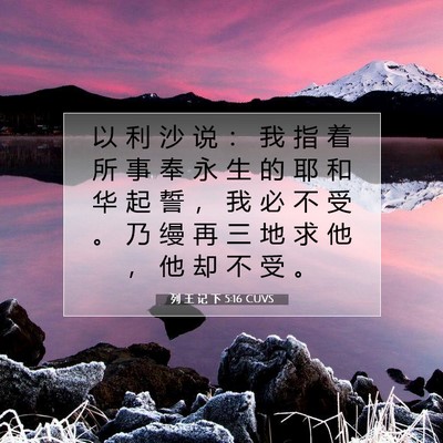 Picture 07 - 列 王 记 下 5:16 CUVS - 以 利 沙 说 ： 我 指 着 所 事 奉 永 - Bible Verse Picture