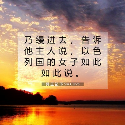 Picture 07 - 列 王 记 下 5:4 CUVS - 乃 缦 进 去 ， 告 诉 他 主 人 说 ， - Bible Verse Picture