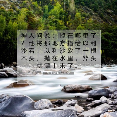 Picture 07 - 列 王 记 下 6:6 CUVS - 神 人 问 说 ： 掉 在 哪 里 了 ？ 他 - Bible Verse Picture