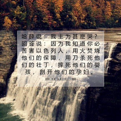 Picture 07 - 列 王 记 下 8:12 CUVS - 哈 薛 说 ： 我 主 为 甚 麽 哭 ？ 回 - Bible Verse Picture