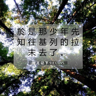 Picture 07 - 列 王 记 下 9:4 CUVS - 於 是 那 少 年 先 知 往 基 列 的 拉 - Bible Verse Picture