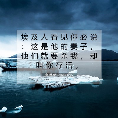 Picture 07 - 创 世 纪 12:12 CUVS - 埃 及 人 看 见 你 必 说 ： 这 是 他 - Bible Verse Picture