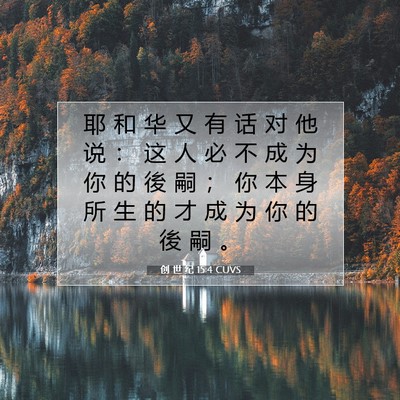 Picture 07 - 创 世 纪 15:4 CUVS - 耶 和 华 又 有 话 对 他 说 ： 这 人 - Bible Verse Picture