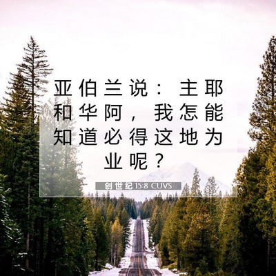 Picture 07 - 创 世 纪 15:8 CUVS - 亚 伯 兰 说 ： 主 耶 和 华 阿 ， 我 - Bible Verse Picture