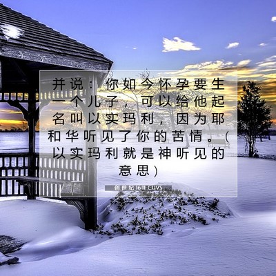 Picture 07 - 创 世 纪 16:11 CUVS - 并 说 ： 你 如 今 怀 孕 要 生 一 个 - Bible Verse Picture
