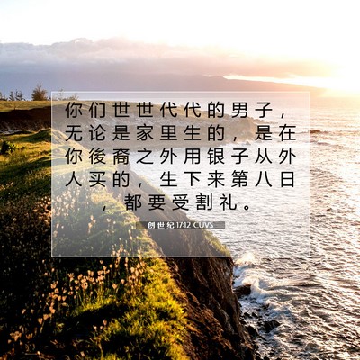 Picture 07 - 创 世 纪 17:12 CUVS - 你 们 世 世 代 代 的 男 子 ， 无 论 - Bible Verse Picture