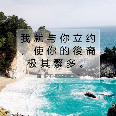 Picture 07 - 创 世 纪 17:2 CUVS - 我 就 与 你 立 约 ， 使 你 的 後 裔 - Bible Verse Picture